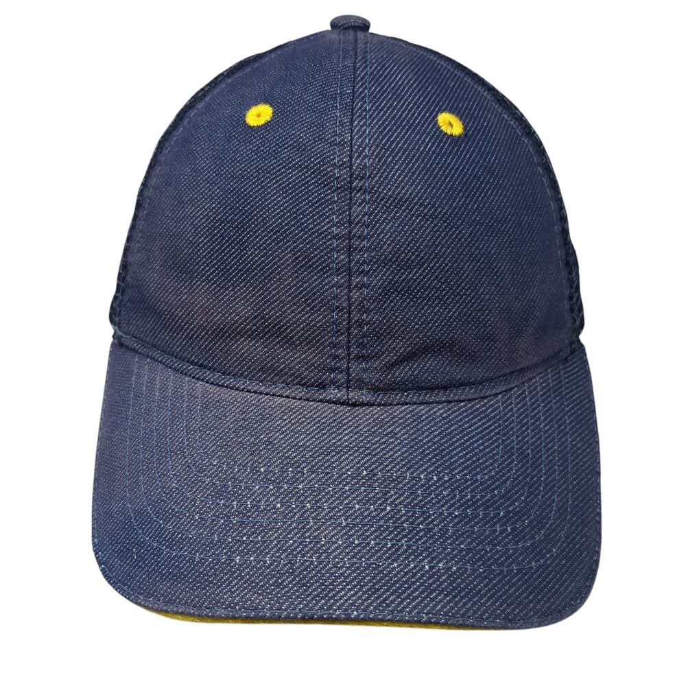 Apparel Collection Snapback Trucker Hat Blue One Size Adjustable Mesh Back Blank